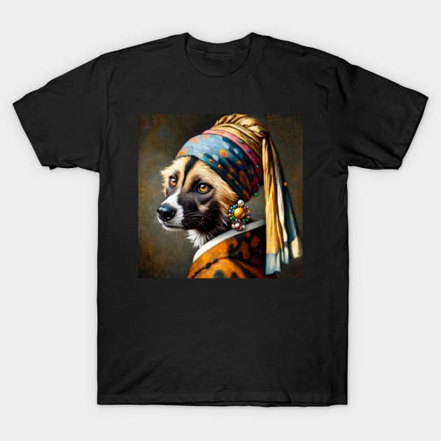 Wildlife Conservation - Pearl Earring African wild dog Meme T-Shirt by Edd Paint Something